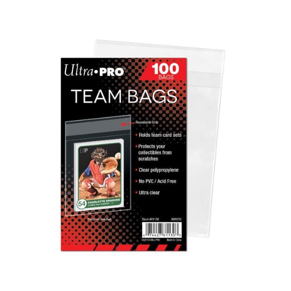 100 Fundas Ultra Pro Team Bags Resealable Sleeves